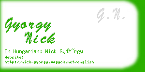 gyorgy nick business card
